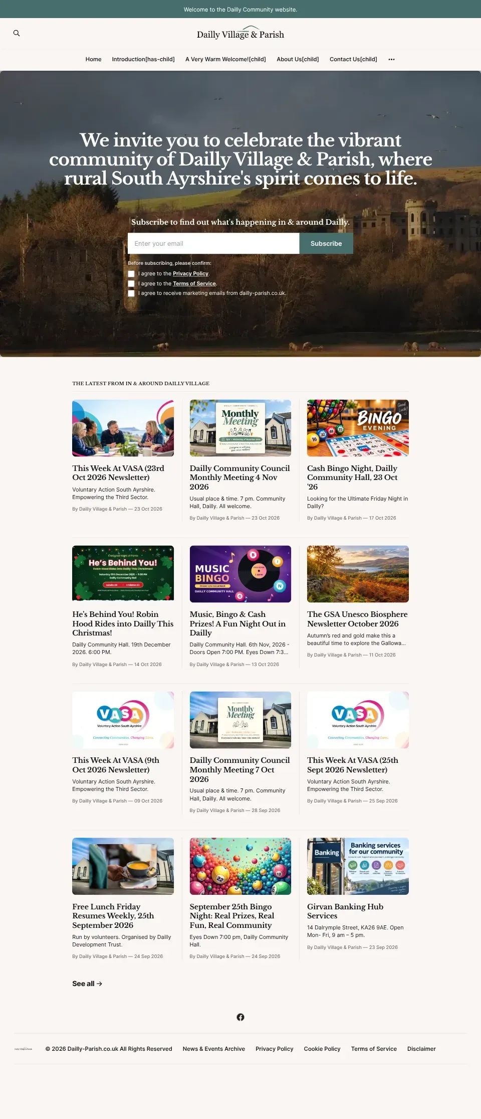 The The Community Website of Dailly Village & Parish, Scotland. website