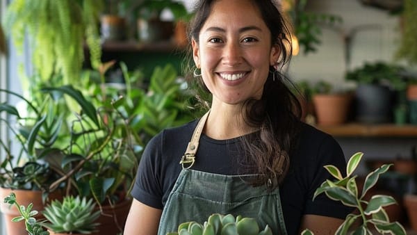 Woman in a plant shop